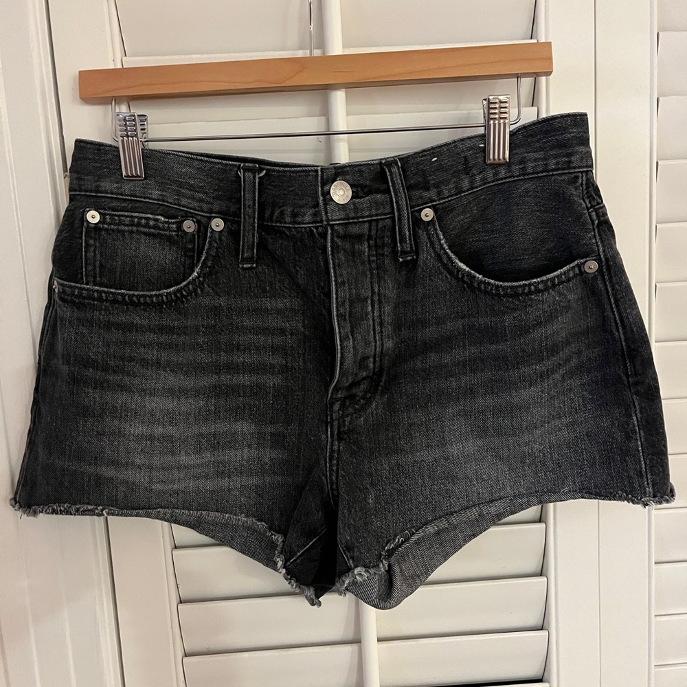 Madewell black denim shorts